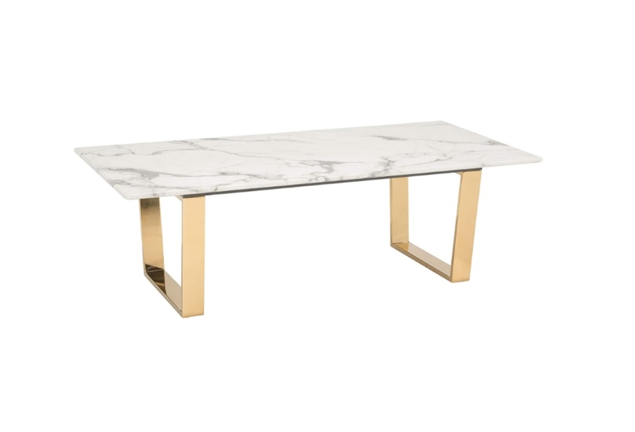 Atlas Dining Table White - Gold