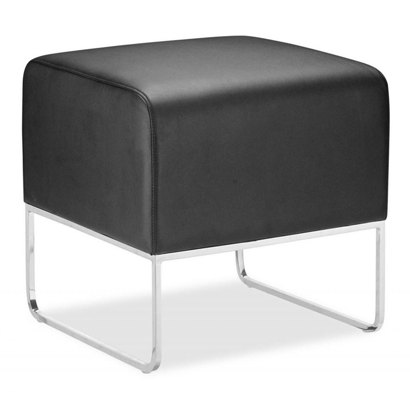 PLUSH OTTOMAN BLACK